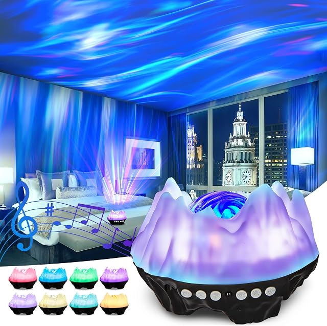 Galaxy Projector, Northern Lights Projector with Bluetooth Music Speaker Remote Control and White Noise, LED Star Projector Light for Baby, Kids, Adult, Bedroom Room Decor, Party, Ceiling