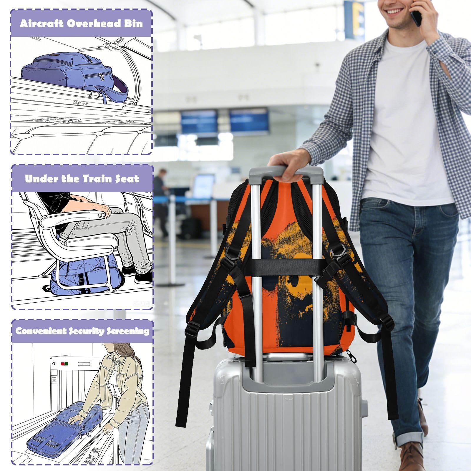 Osobisty plecak przedmiot osobisty torba podróżna do samolotów 20 l | Elegancka torba podróżna antykradzieżowa zabawna świnka niezbędnik podróżny do samolotów mochila de viaje para mujer 20 l