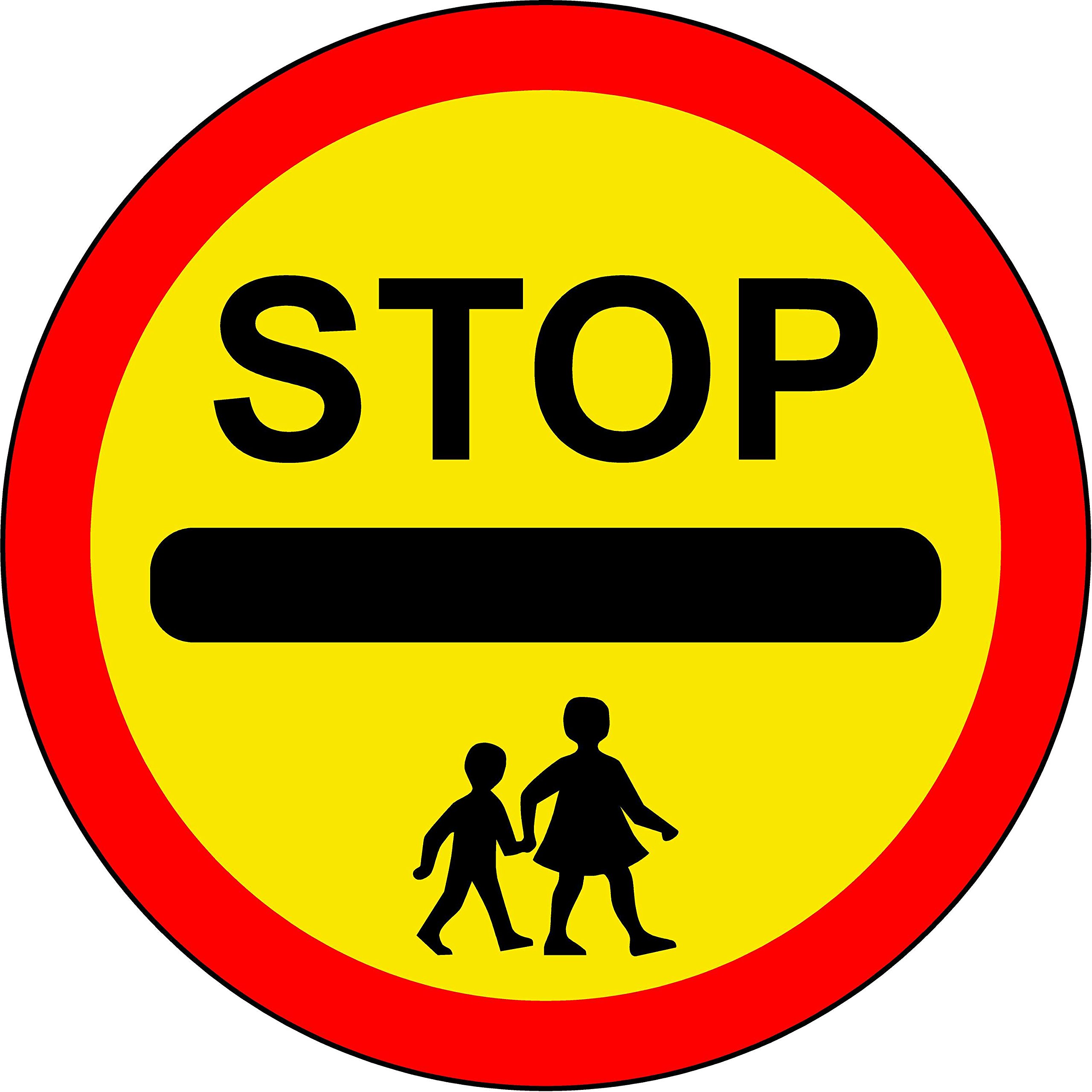 Stop children safety sign - 300mm Aluminium composite