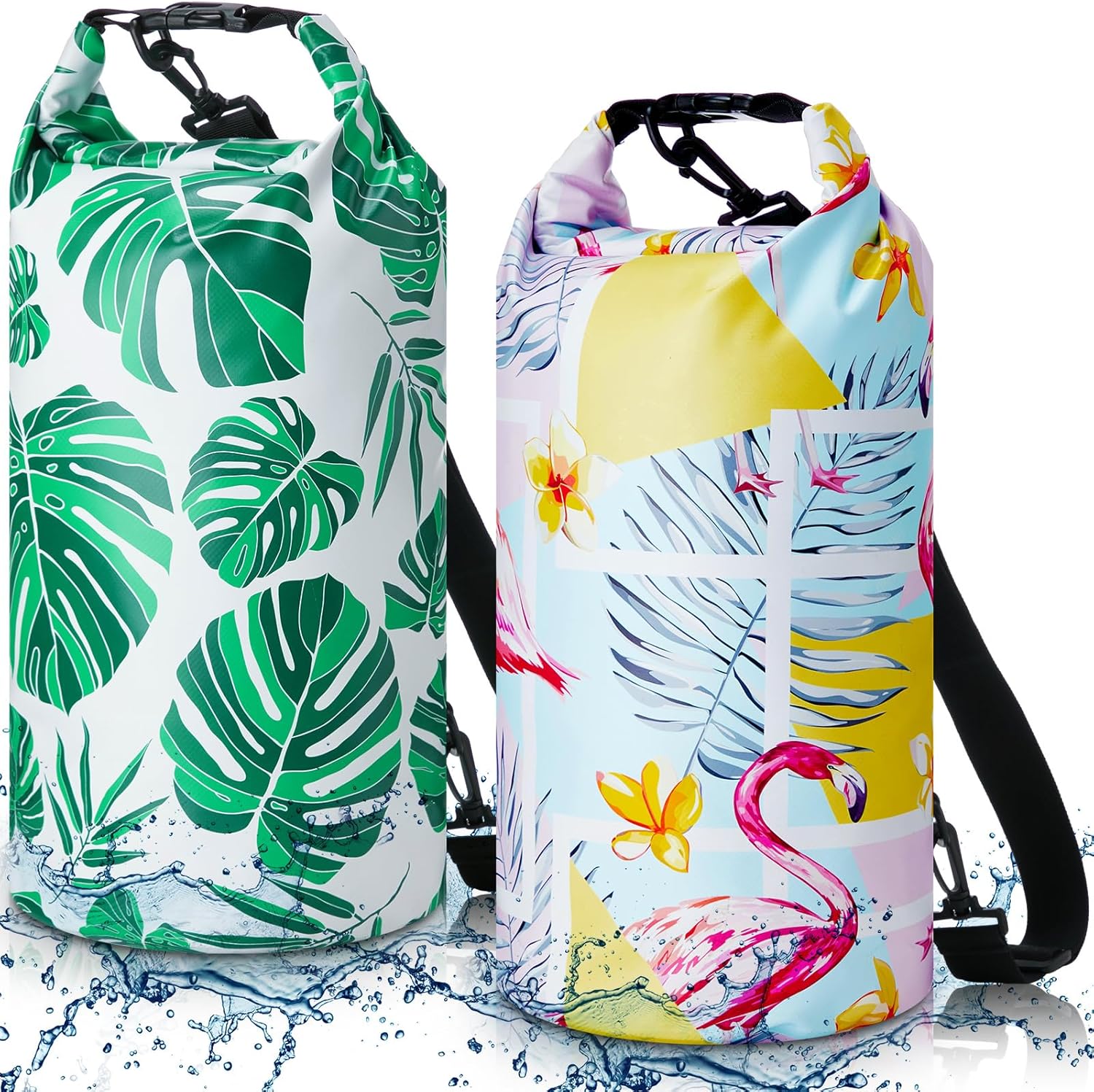2 Pcs Waterproof Floating Dry Bag 10L Floating Dry Sack for Man Women Roll Top Dry Backpack Floating Bag Dry Backpack for Rafting Boating Swimming Kayaking Hiking (Palm and Flamingos) 2 Pcs Waterproof Floating Dry Bag 10L Floating Dry Sack for Man Women Roll Top Dry Backpack Floating Bag Dry Backpack for Rafting Boating Swimming Kayaking Hiking (Palm and Flamingos)