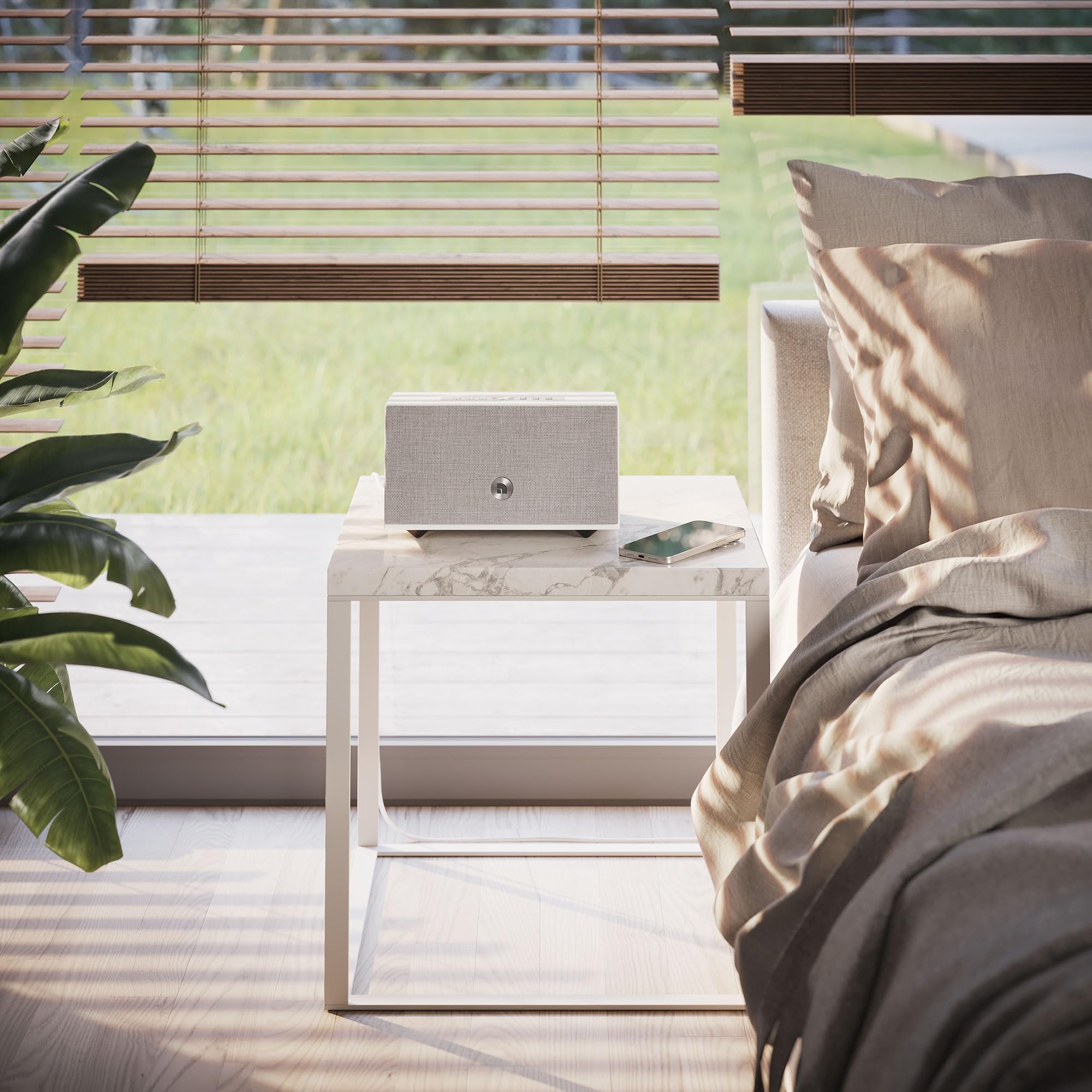 Audio Pro C5 MkII W - Głośnik Multiroom WiFi i Bluetooth - Biały | Kompaktowy głośnik WiFi z AirPlay 2, Chromecast, Spotify Connect, głębokim basem i dźwiękiem multiroom do słuchania w domu