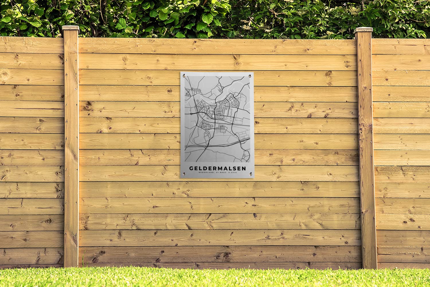 Outdoor-Poster 'Dokkum Stadtplan' – Gartenposter 60x90 Cm, Schwarz-gold, Wetterfest