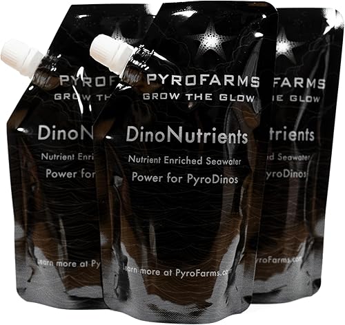 DinoNutrient Paquete de 3  Agua de mar filtrada del océano Pacífico con nutrientes para plancton bioluminiscente