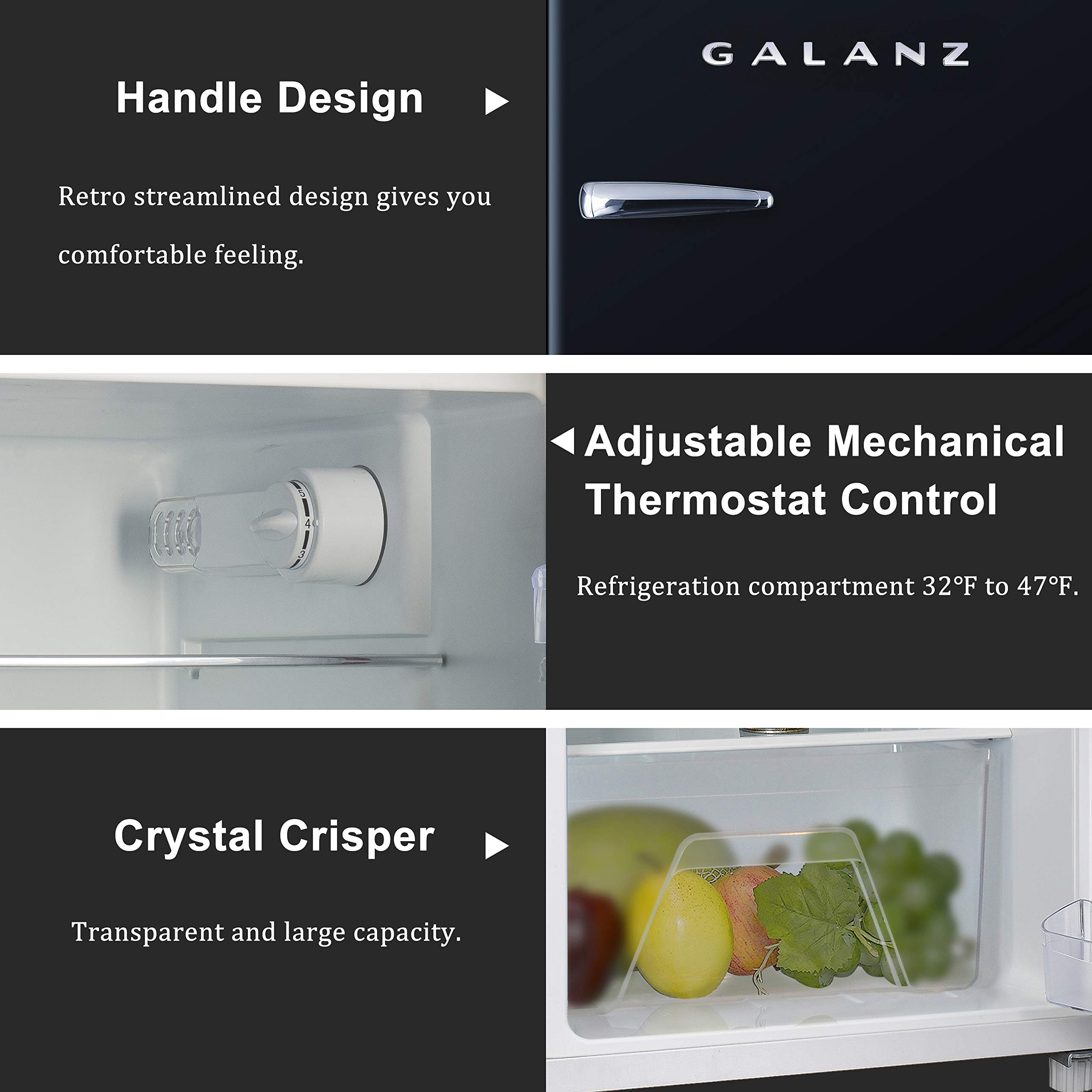 Buy Galanz GLR44BKER Crystal Crisper, 1 Power Cord Retro Compact