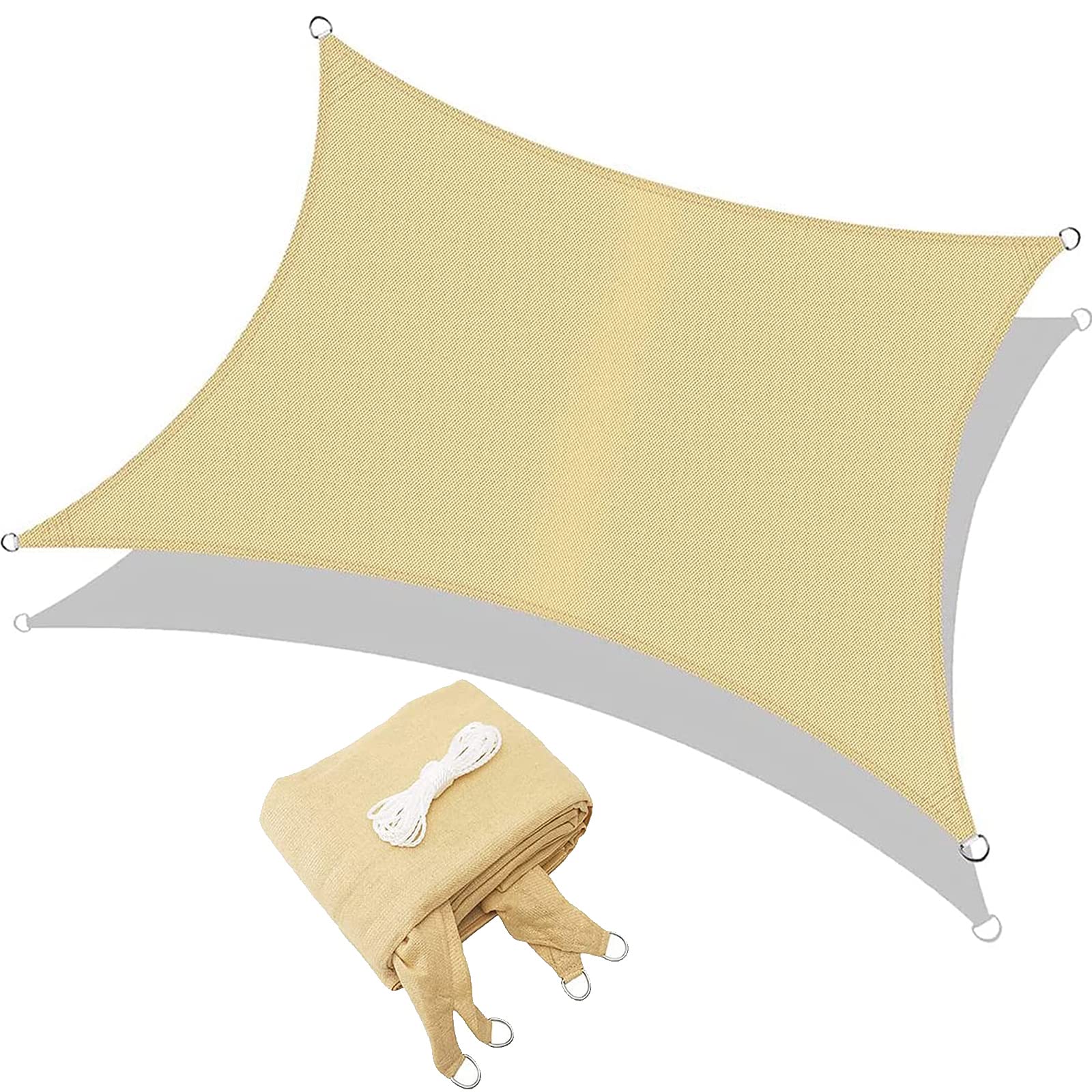 Beauenty 3Mx5M Sun Shade Sail, UV Protection 90%, Sunshades Patio Covers for Shade, Shade Canopy, Patio Shades For Patios, Garden, Courtyard, Decking, Swimming Pool(Y3)