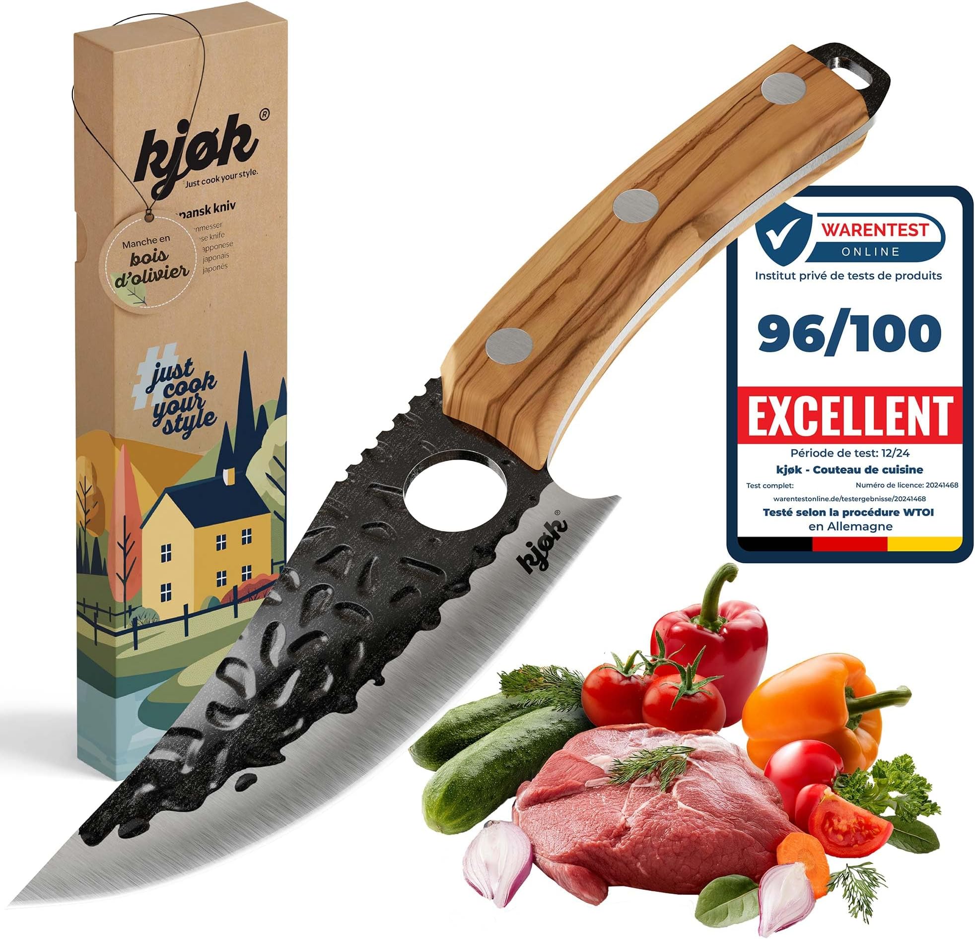 QiFun Lot de 3 couteaux de cuisine en plastique, couteaux de cuisine en