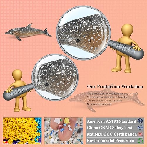 Miniatura 10 de BRETOYIN Mini increíbles criaturas marinas juguetes para niños, 10 piezas de animales del océano profundo, juguetes de animales marinos, decoración