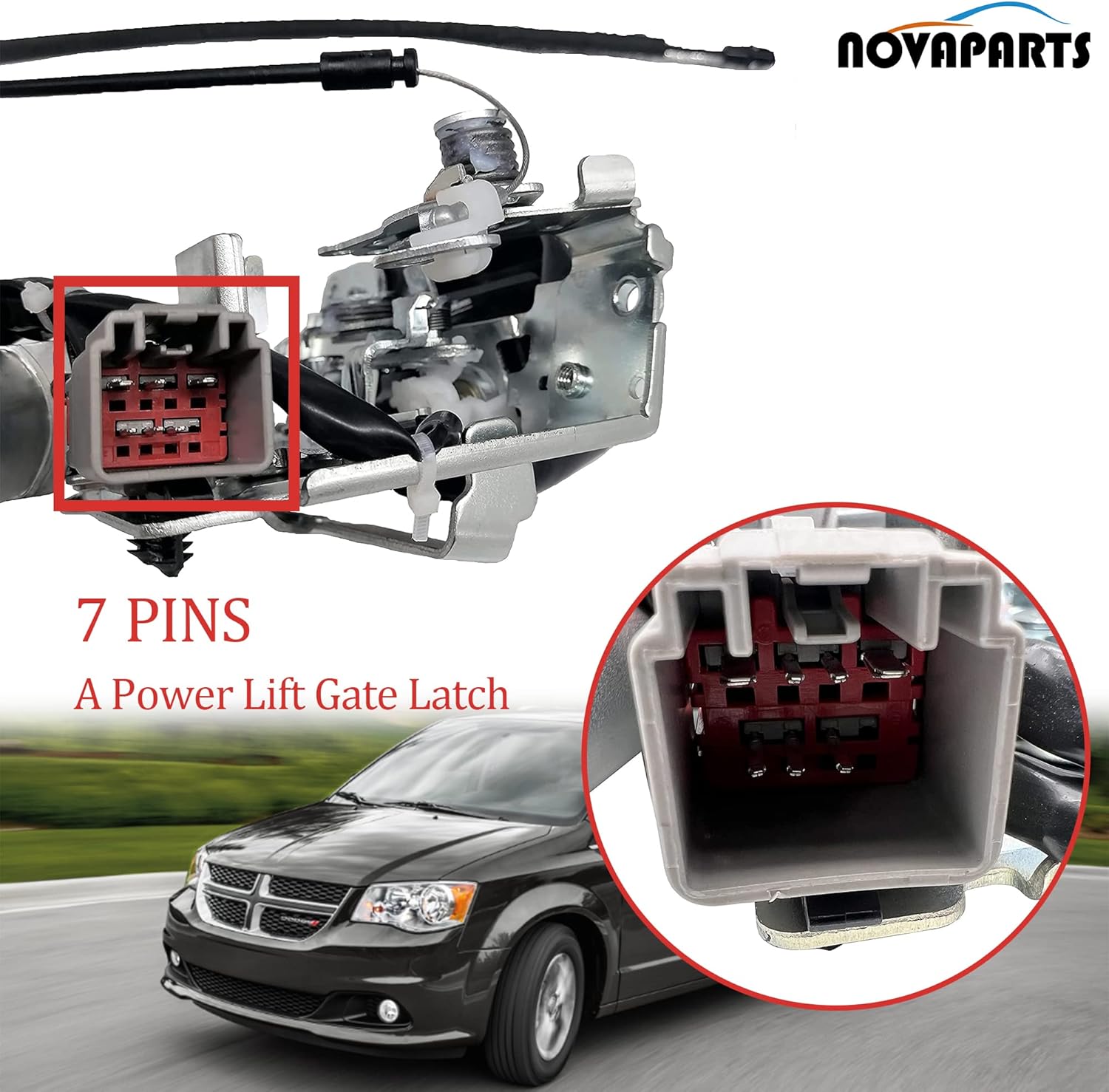 NOVAPARTS 4589581AL Rear Tailgate Trunk Lock Actuator for 2008-2016 Chrysler Town & Country 2008-2020 Dodge Grand Caravan 2008-2010 Jeep Commander 2012-2015 RAM C/V 4589581AA DLA1394