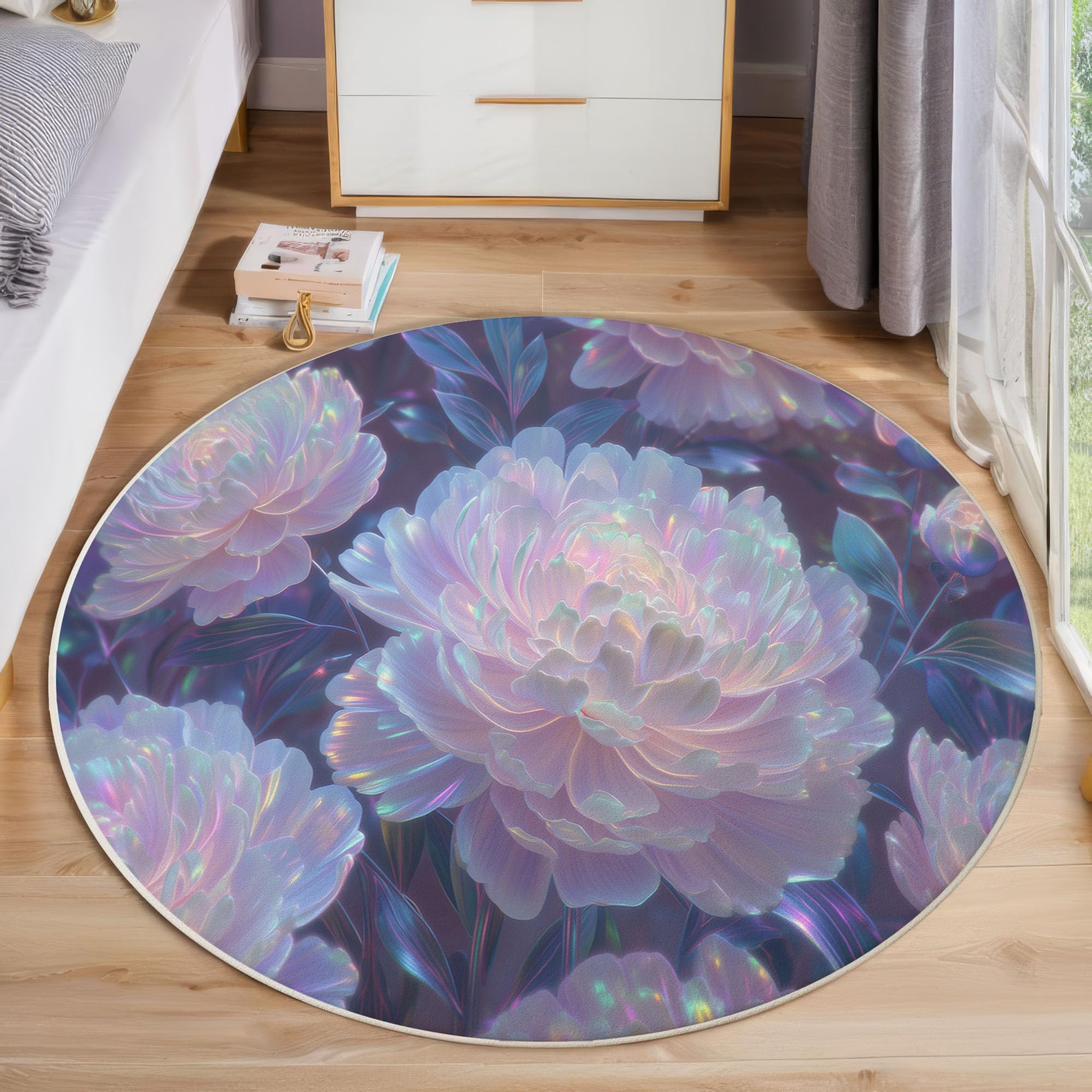 Tapis chambre adulte et ado pivoine 3D rose pour créer un cocon doux