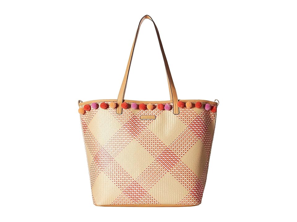 

Vera Bradley Straw Beach Tote (Woven Coral) Tote Handbags