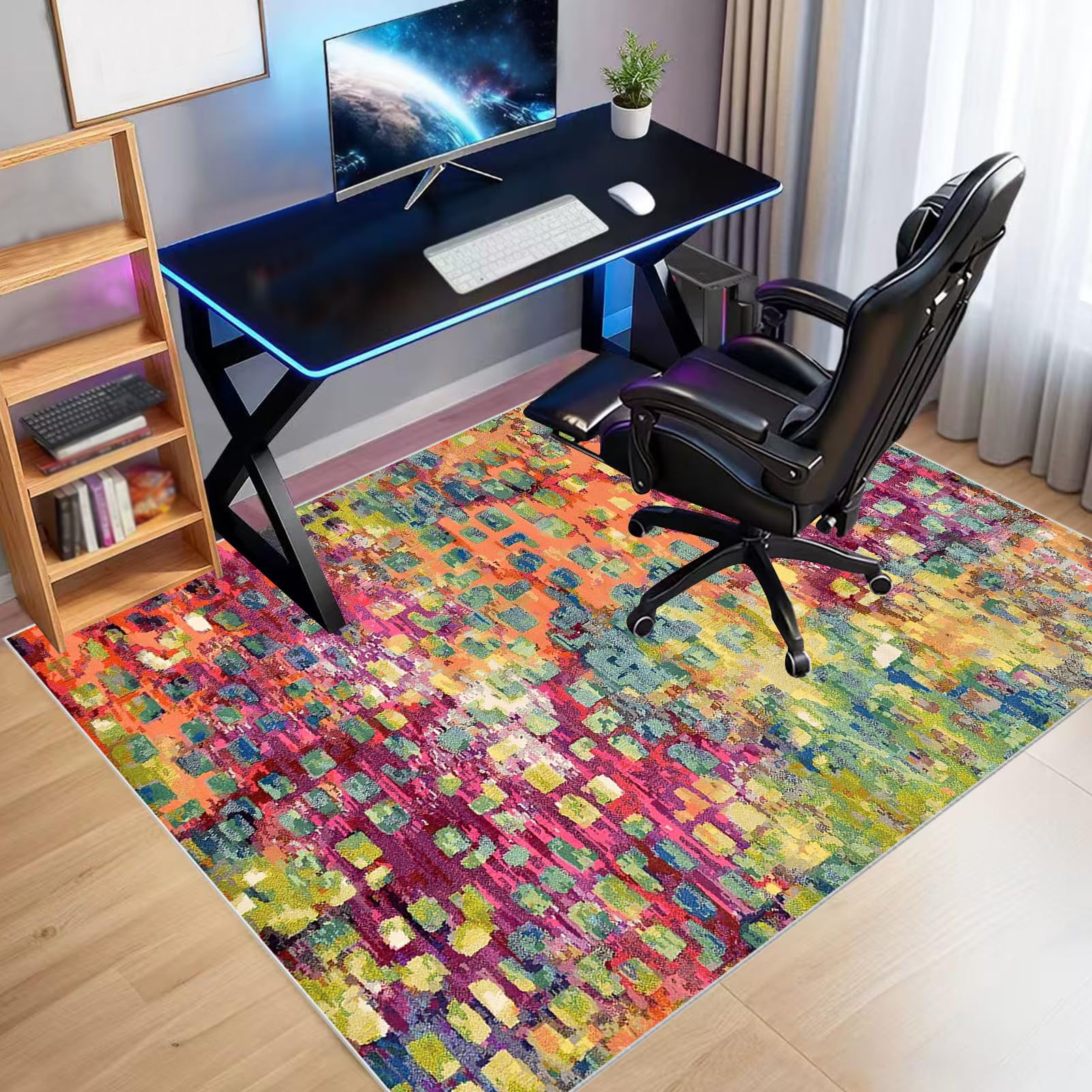Tapis Chaise de Bureau Antidérapant, Tapis Protège-Sol pour Chaise à roulettes, Tapis de Sol Gaming pour Parquet et Sols Durs, Tapis de sous-Chaise de Bureau, Tapis de Sol pour Fauteuil 180 x 200 cm