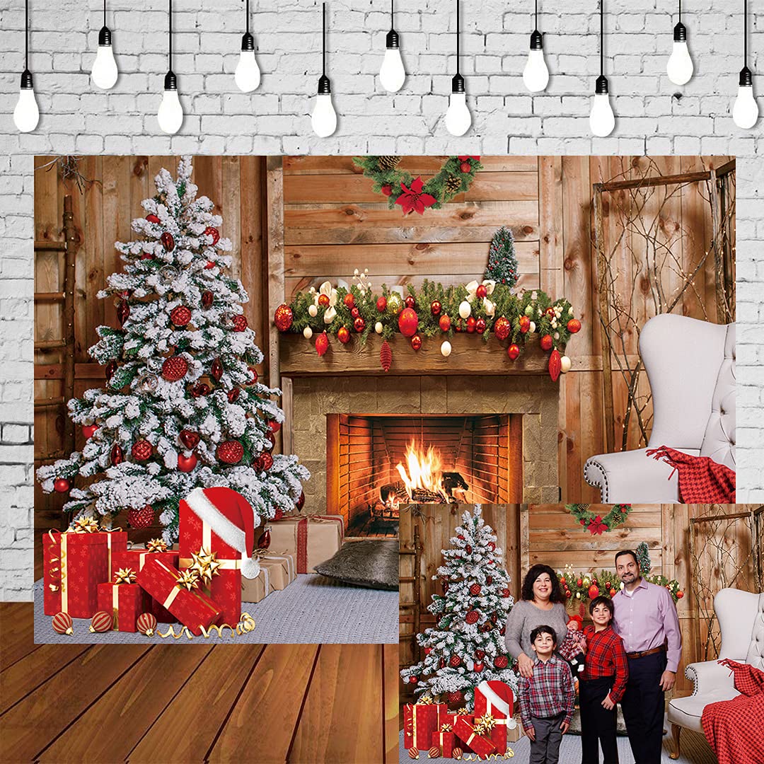 Snapklik.com : Christmas Fireplace Backdrop 8x6FT Background For ...