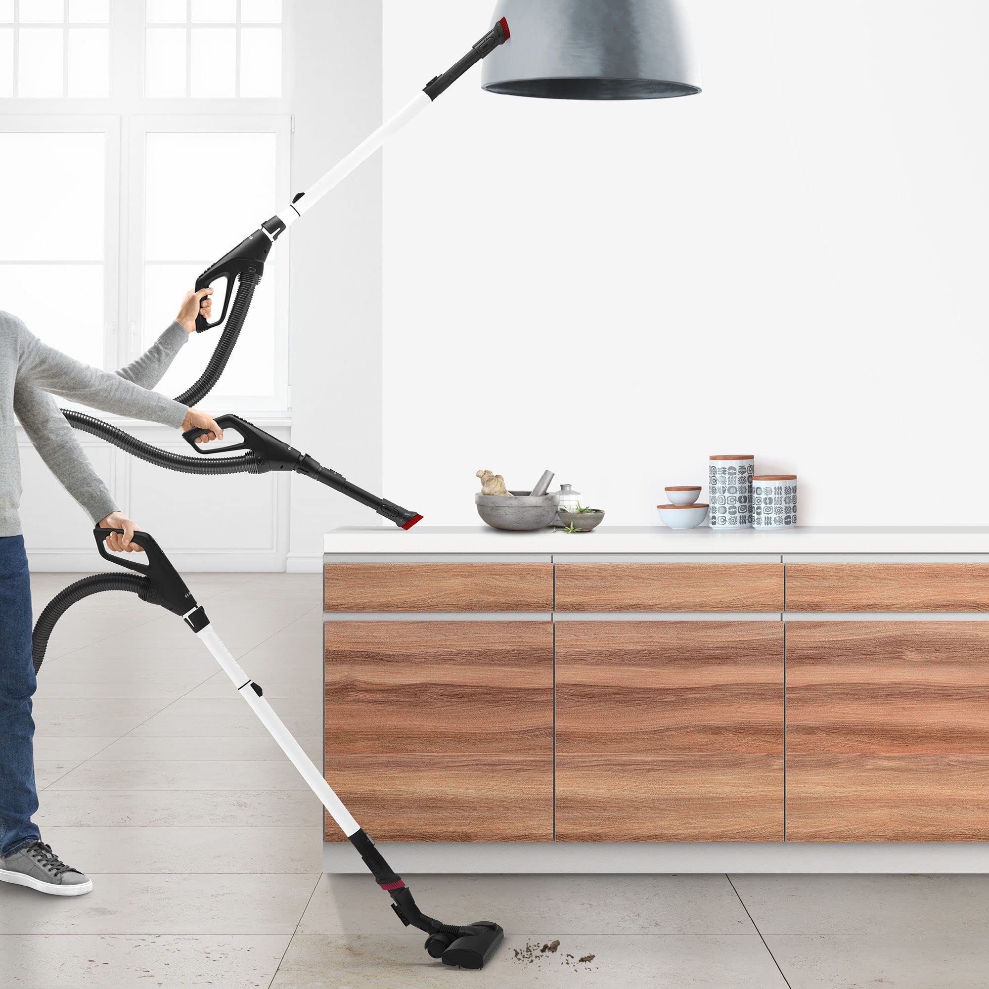 Bosch BGB6SIL1 - Serie, 6 Aspirador ProSilence Blanco de Bolsa, Recoge Cable automático, 4 L, iluminación LED