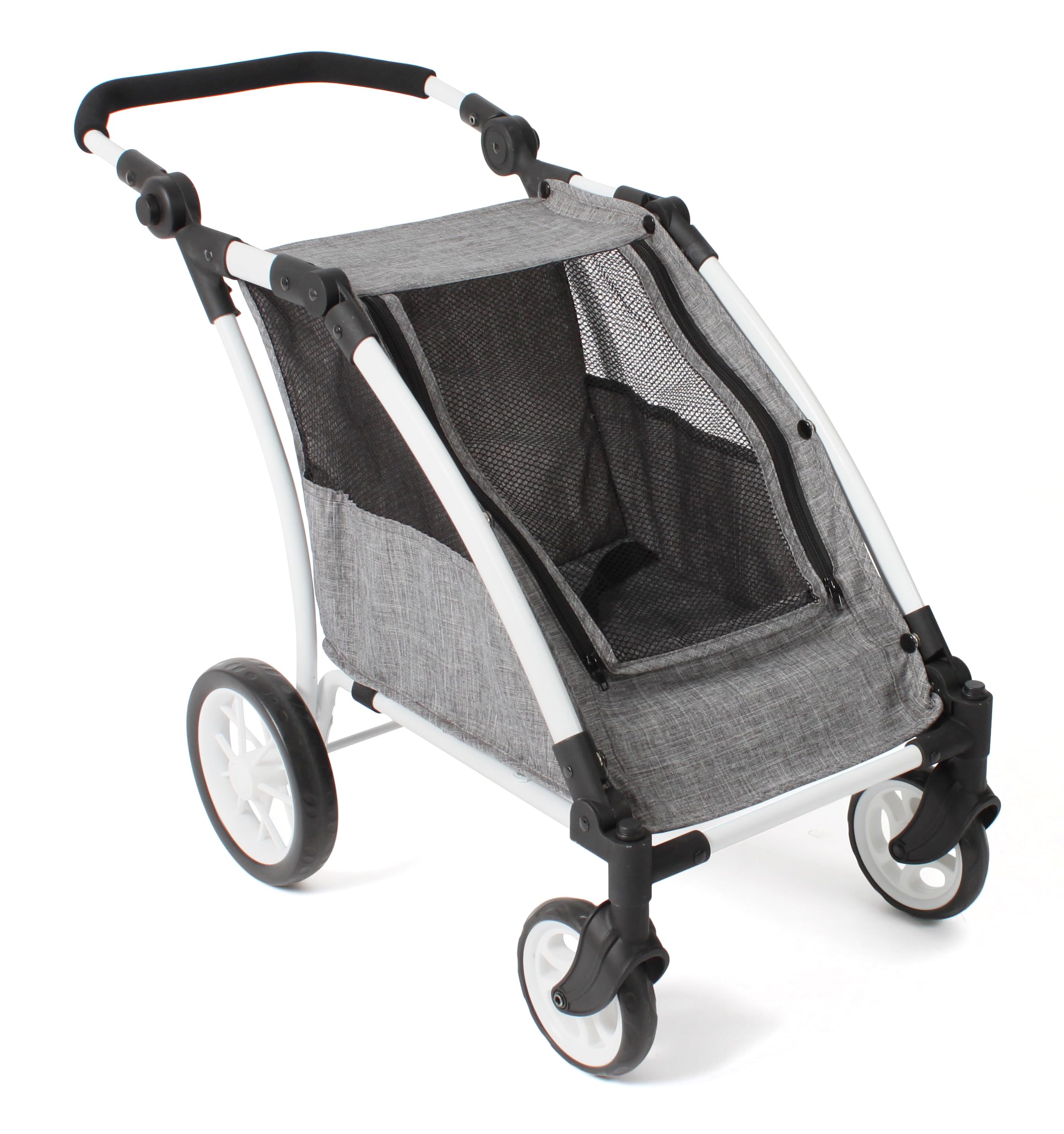 Bayer Chic 2000 Roadster Twin Doll Pram Jeans Grey Adjustable