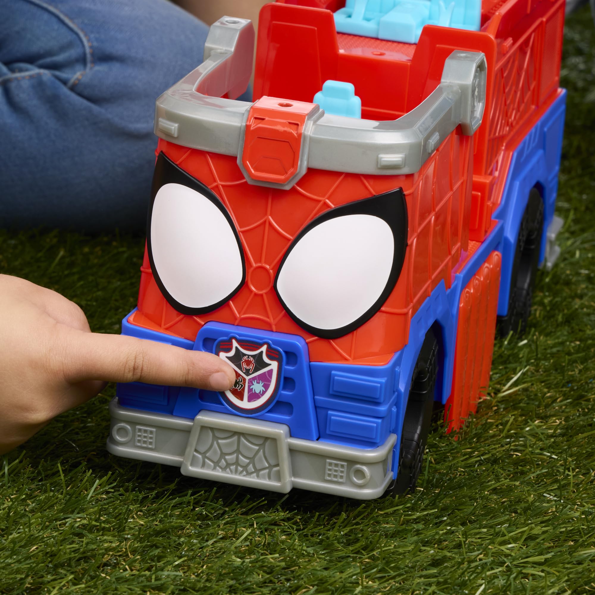 Hasbro Marvel, Spidey e i Suoi Fantastici Amici, Camion dei Pompieri Rescue-Webs, Action Figure e Veicolo