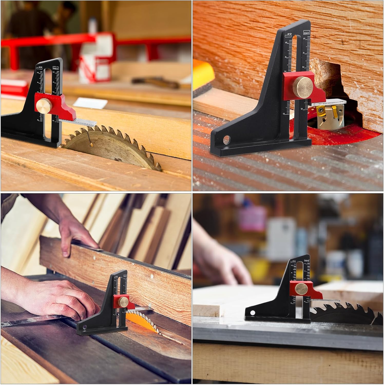 Woodworking Height Gauge, Metric Measurement Aluminium Alloy Tools Accessories Dual Scale Woodworking Depth Precise Gauge for Table Saw Wood Working (0-50mm)