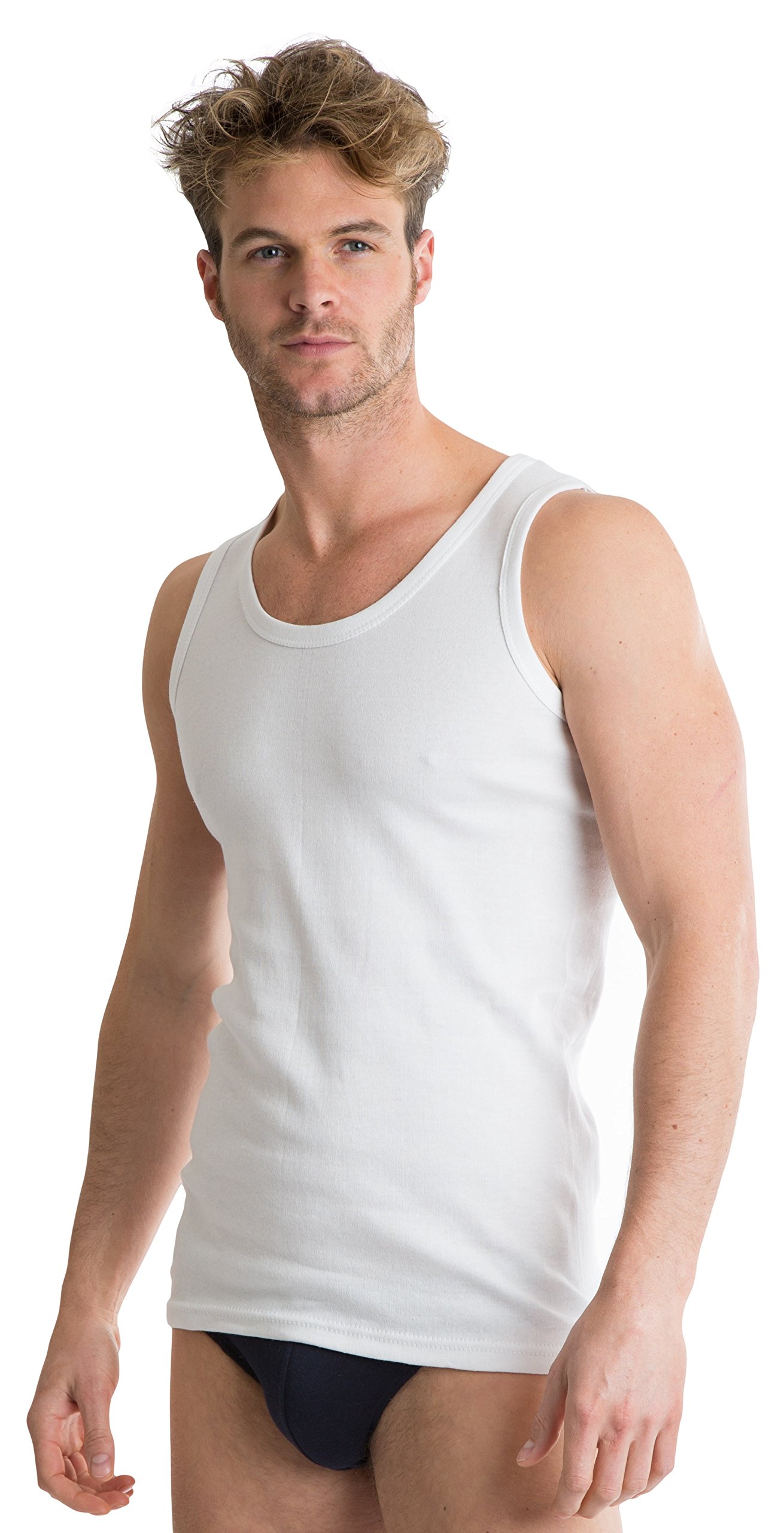 Octave 6 Pack Mens Soft 100% Combed Cotton Classic Vests Either Black or White