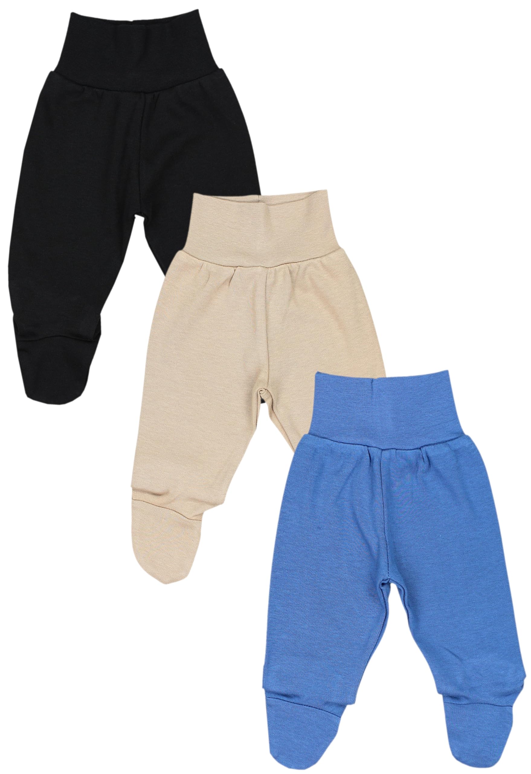 TupTam Pantaloni Cotone Bambino con Piedi 3 Pezzi – Pantaloni Tuta Bambino Morbidi in Vita Elastica