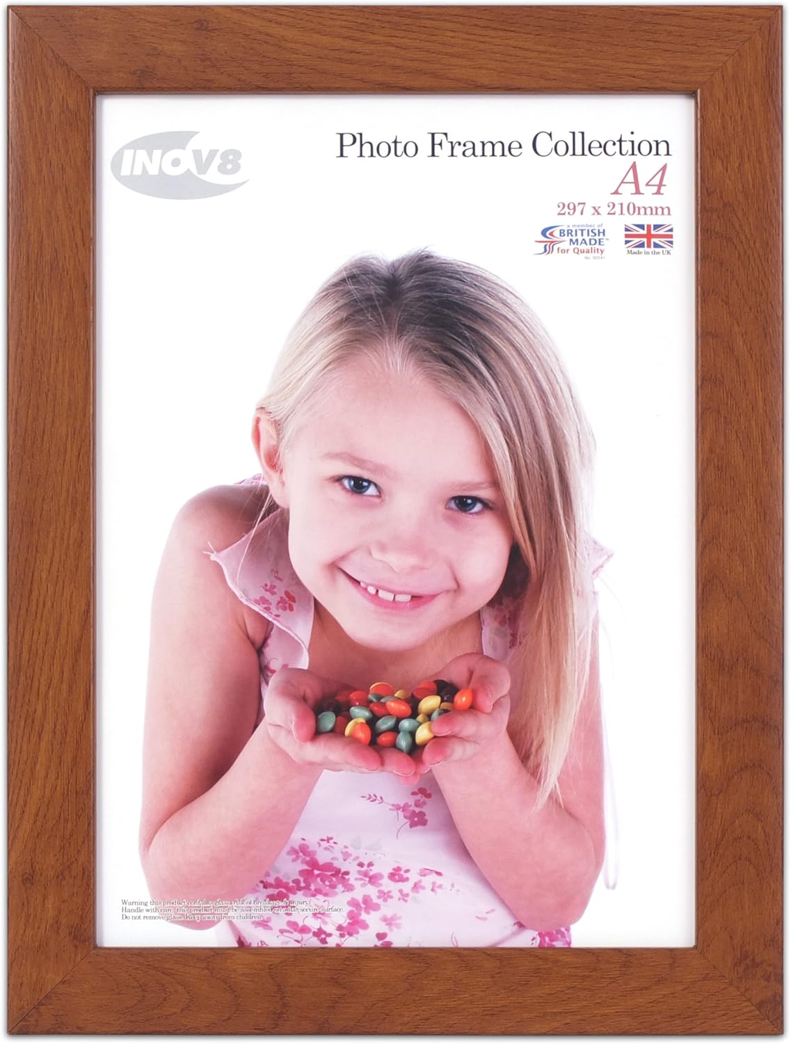 Inov8 British Made Traditional Picture/Photo Frame, A4, Pack of 4, Golden Oak