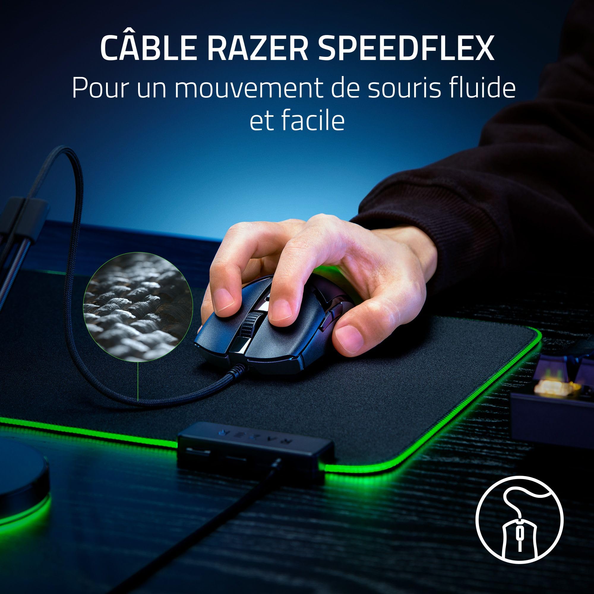 Razer Cobra - Souris Gaming Filaire avec Chroma RGB (Conception légère de 57 g, Commutateurs optiques de Souris de 3e gén, avec éclairage sous la Souris) Noir