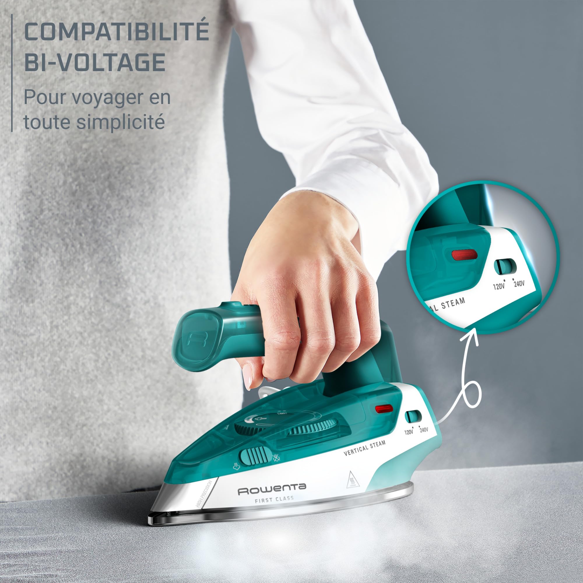 Rowenta First Class Fer vapeur voyage, Pliable, Compact, Léger, Chauffe rapide, DA1610E0