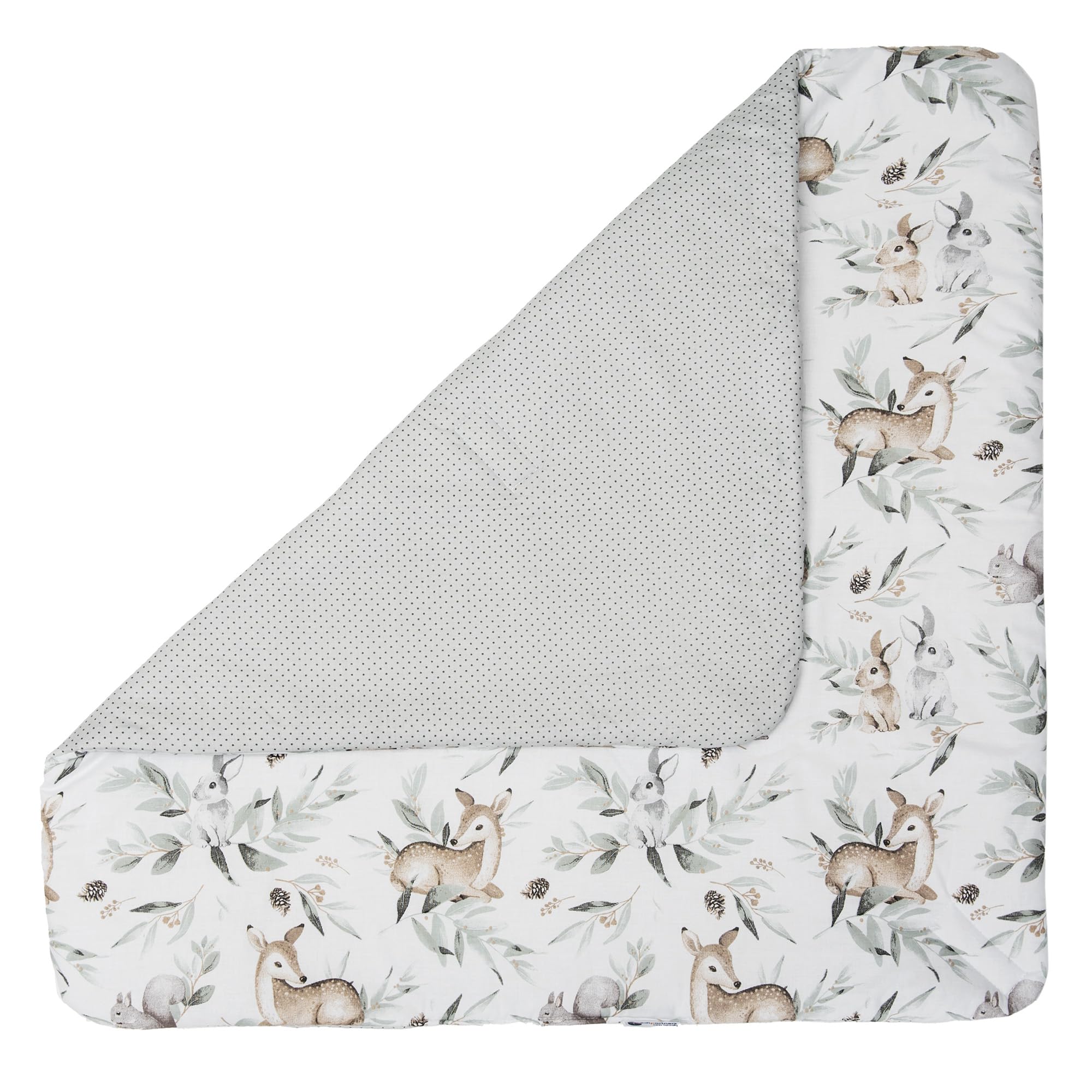 Medi Partners Swaddling Blanket Pillow 100% Cotton 75x75cm Sleeping Bag Double Sided Soft All Year Round Multifunctional Anti-Allergic Babies (Deer in leaves) - Image 3