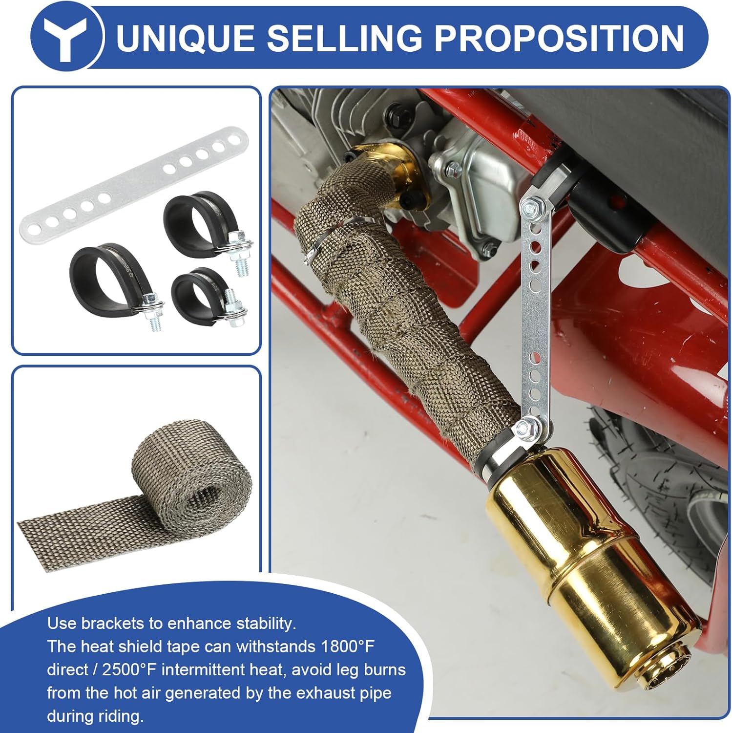 YOXUFA 212 Exhaust Header Pipe Muffler Kit Compatible with Predator 212 224 196cc GX160 Engine Coleman CT200U-EX CT200U BT200X KT196 Baja Warrior MB200 Axis M200 Mini Bike Go Kart Performance Parts