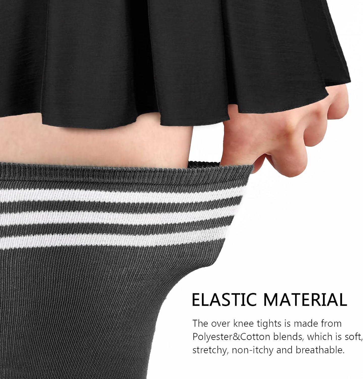 Extra Long Thigh High Socks for Women Striped Over Knee Thigh Socks Long Boot Thigh High Stockings Leg Warmers - Image 7