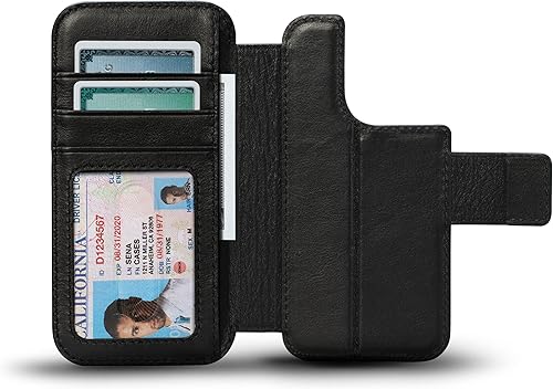 SENA Funda para iPhone 14iPhone 14 Pro con tarjetero para hombres y mujeres, funda de cuero de grano completo de primera calidad para iPhone 1414