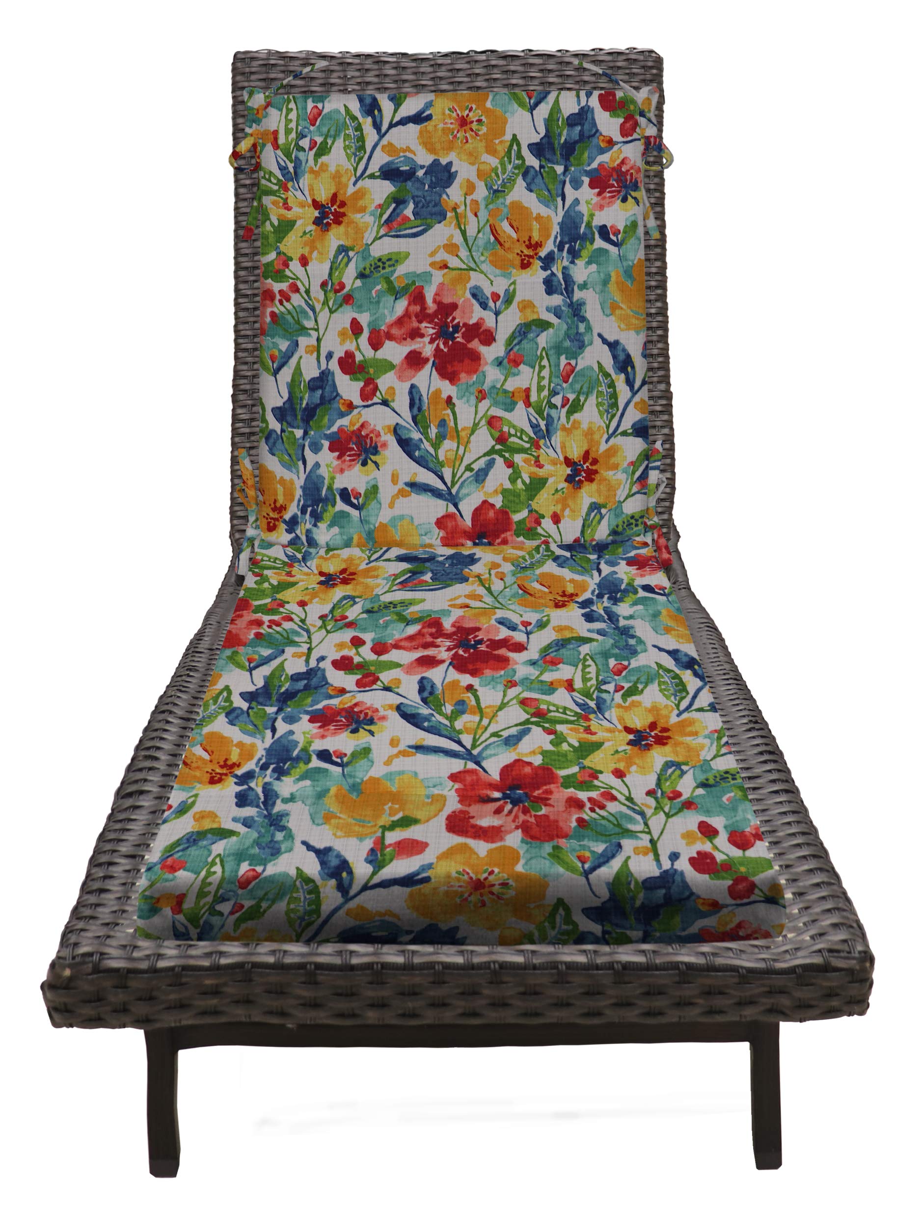 RSH DECOR: Foam Chaise Lounge Seat Cushion | 72” x 21” x 3” | All-Weather Spun Fabric | Water and Fade-Resistant | Outdoor Chair Cushion for Patio Furniture | Oakmont Hightown Festival