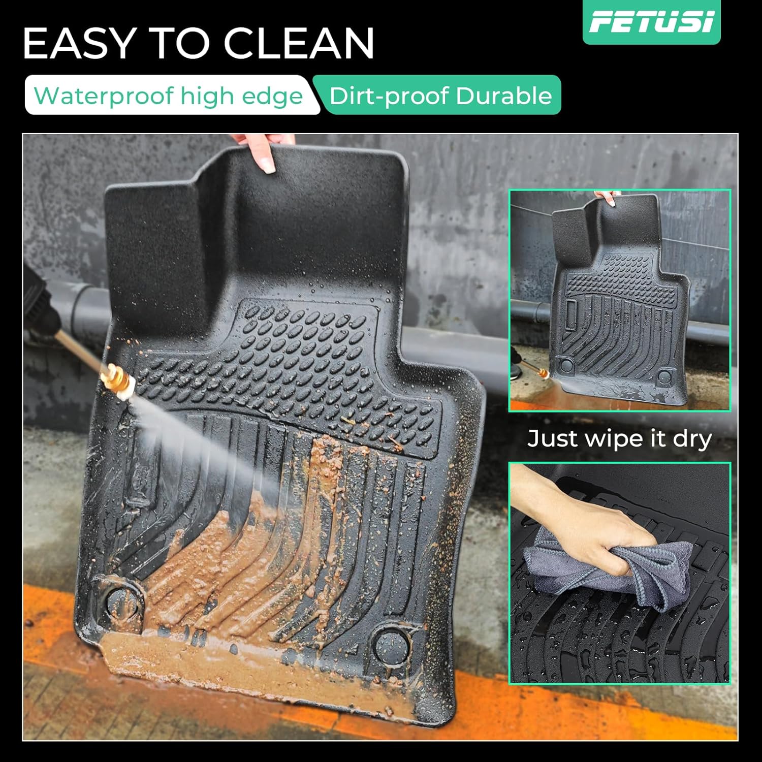 Floor Mats & Cargo Liner Set Custom Fit for Mazda CX-30 2020-2024 2025, All Weather Protection for Car Mats Anti-Slip TPE Odorless Floor Liners Mazda CX-30 Accessories Waterproof Trunk Mat, Black - Image 7