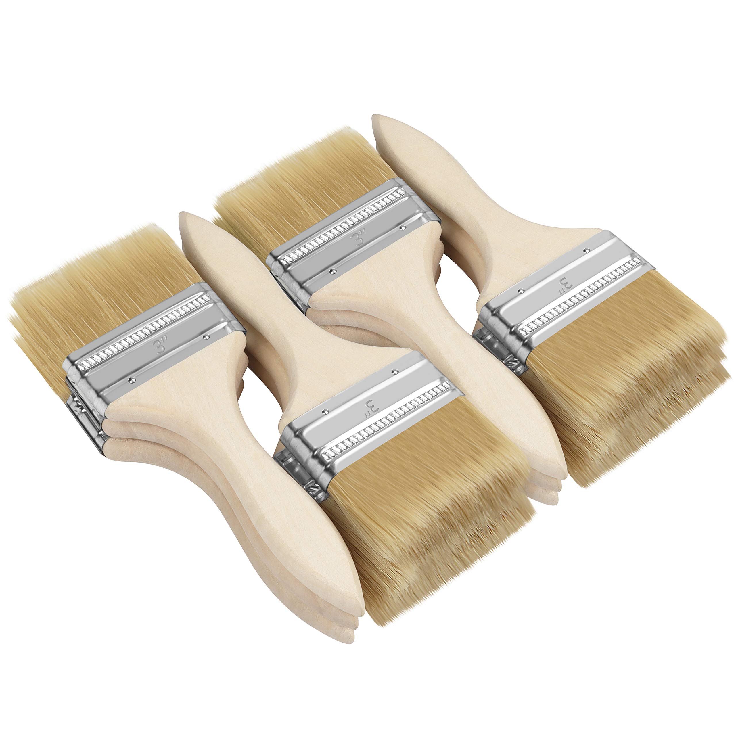 Kurtzy Pinceaux Peinture Mur (Lot de 12) Largeur Brosse 76,2 mm Taille Totale 21 cm - Pinceau Plat Peinture Pro Parfait pour la Peinture sur Ecailles, Silicone, Gesso, Teintures, Vernis, Colles