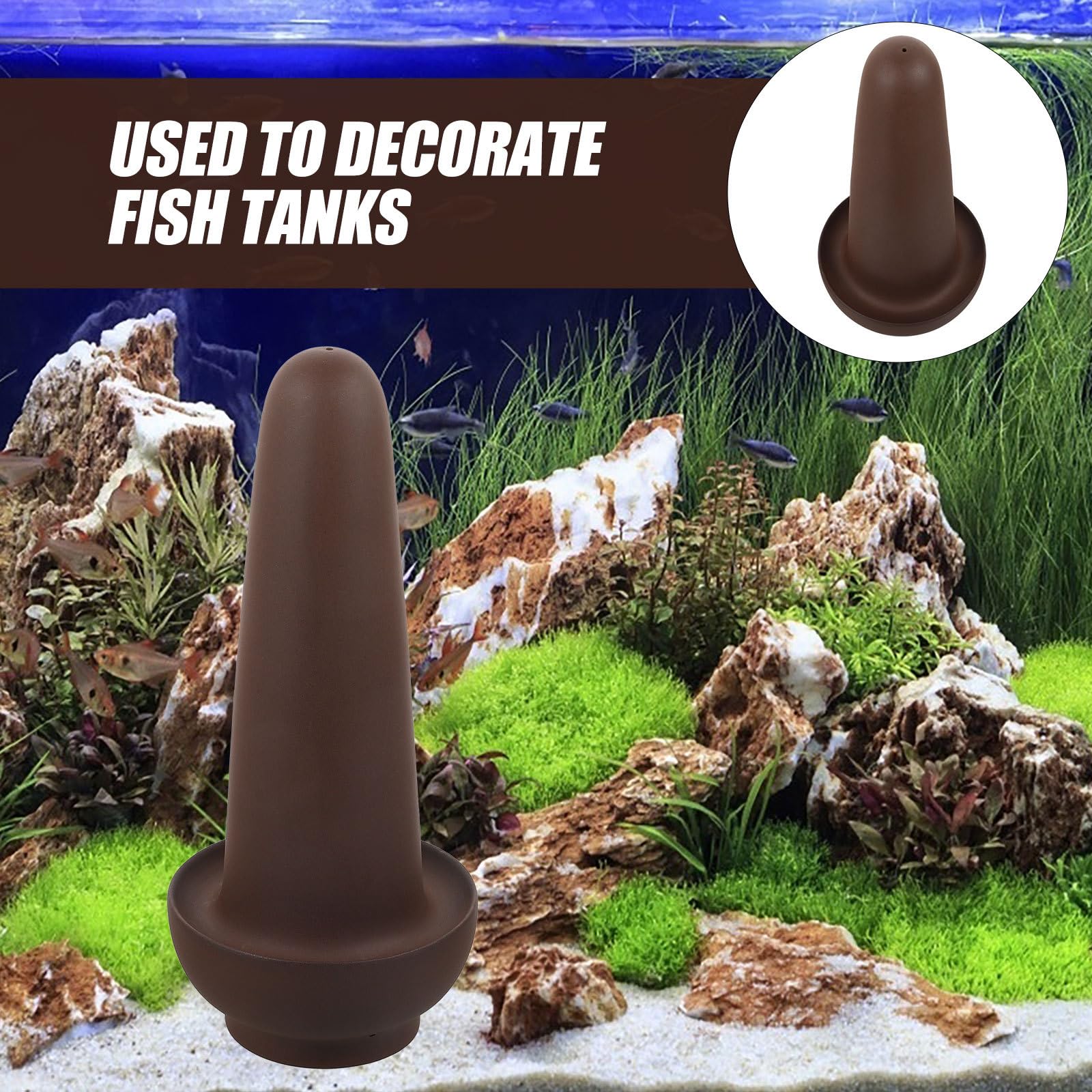 KALLORY Fischlaichkegel aus Rotem Steinzeug mit Schutzfunktion und Laichplatz für Angelfische und Garnelen im Aquarium Brauner Fischzuchttopf für Fischzucht und Aufzucht