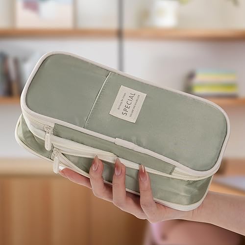 Miniatura 7 de Estuche para lápices de gran capacidad, estuche para lápices con 5 bolígrafos de gel negros (0.020 in), bolsa grande con cremallera para