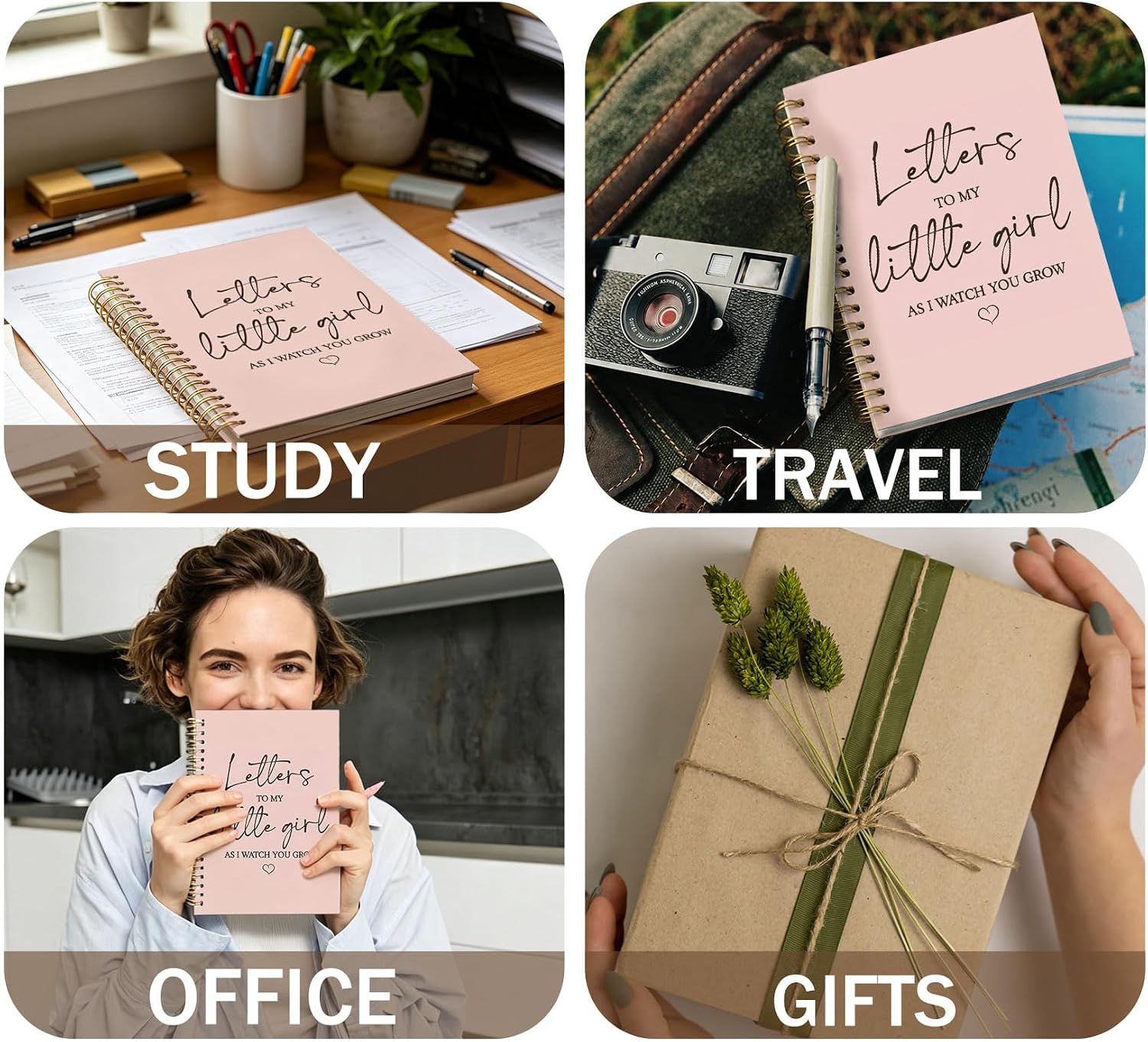 Letters to My Little Girl Notebook Journal,Mothers Day Dear Daughter Journal Notebooks Gifts for New Mom,Baby Girl Shower Gift,New Mom Gifts, Baby Journals for First Time Moms 5.5 x 8.3 Inch image 5