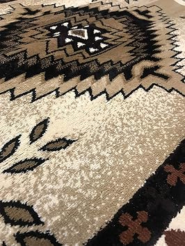 Bellagio Southwest Native American Tribal 256,000 Point Area Rug Ivory Brown Beige Tan Design T9641 (5 Feet 2 Inch X 7 Feet 3 Inch)