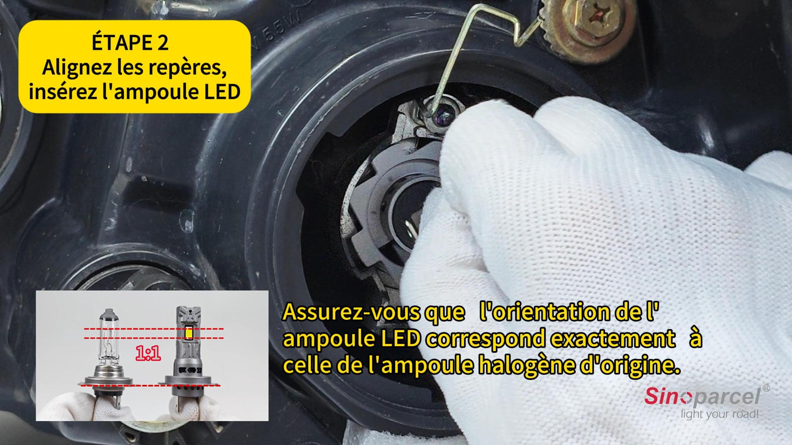 Sinoparcel H7 LED Headlight Bulb 2025, Vented Error Free Lamp Replacement H7 Halogen for Low Beam/Road and Fog Lights, 12V 35W White 6500K, Pack of 2