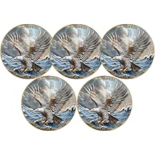 5Pcs 1.57 Inch Zinc Alloy Double-Sided 3D Eagle Challenge Coin - Colorful Inspirational Design with Isaiah 4031, Strength in The Storm ThemePack of 5