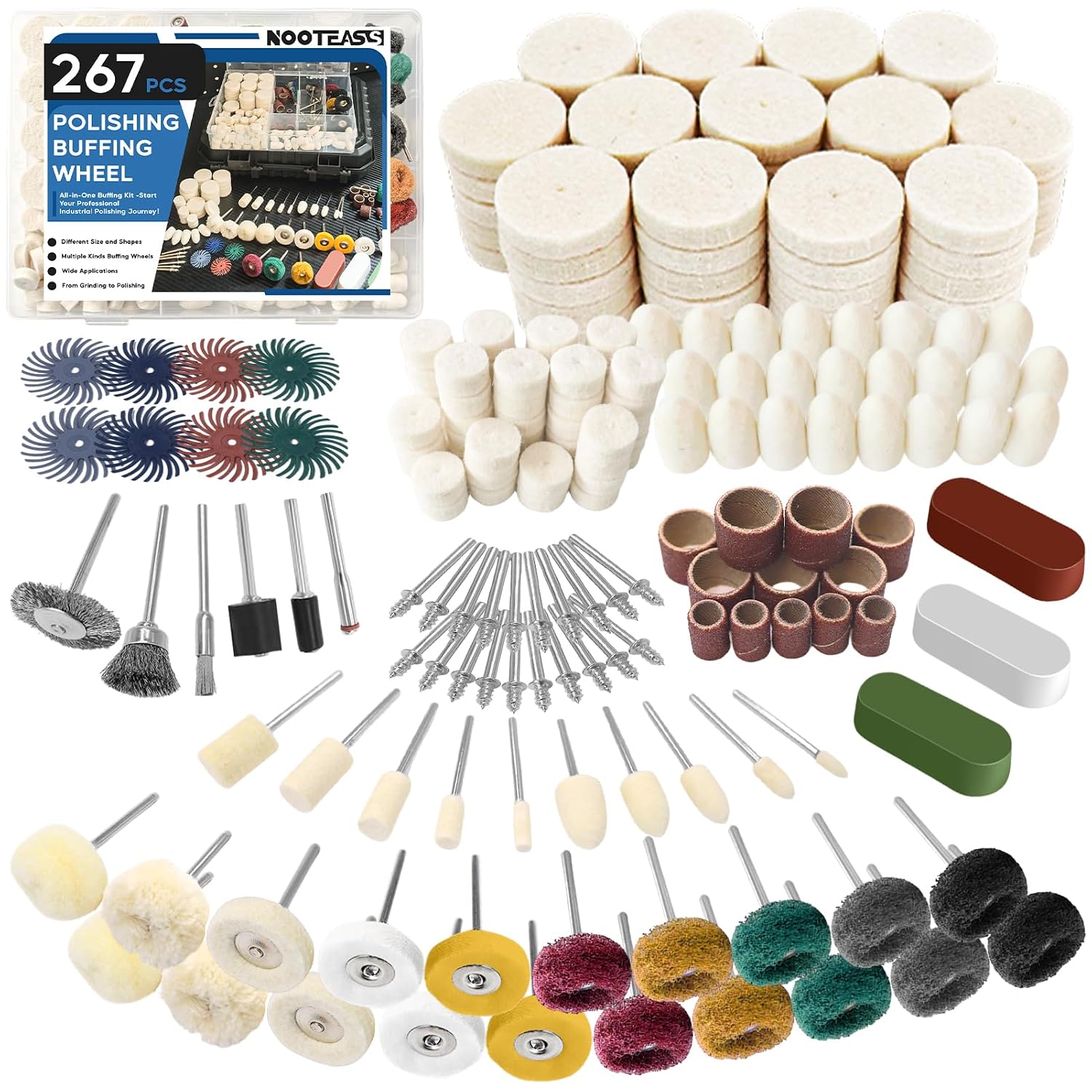 267PCS Polishing Buffing Wheel Kit Replacement for Dremel