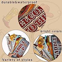 Vista 4 de Jetec 20 Piezas Letrero Direccional de Fiesta Occidental Tema de Vaquero Rodeo del Salvaje Oeste Letrero Grande de Patio Decoración de Vaquero