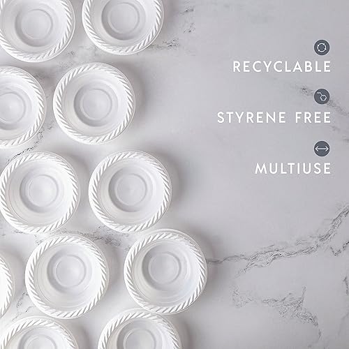 Miniatura 6 de Plasticpro Cuencos redondos de plástico para postres de 5 onzas, desechables, color blanco, 400 unidades