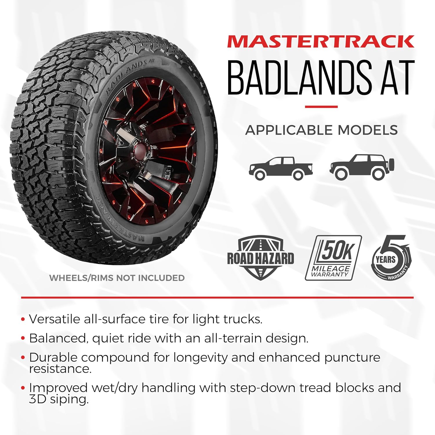 Conquer Any Terrain: Mastertrack BADLANDS AT Tires Review & Road Hazard Warranty Insights