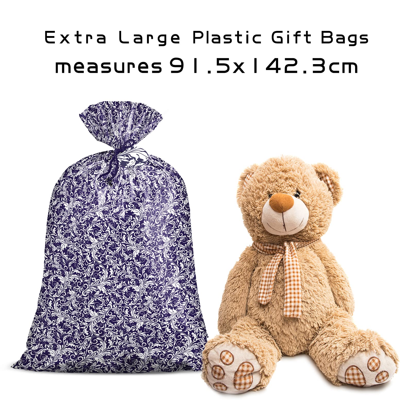 Loveinside Grande sacchetto regalo in plastica, motivo floreale, con