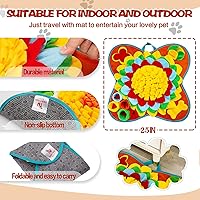 Vista 2 de Alfombrilla de olfateo para perros, 25 x 25 pulgadas, tapete de alimentación de actividades para mascotas pequeñas y medianas, juego de alimentación