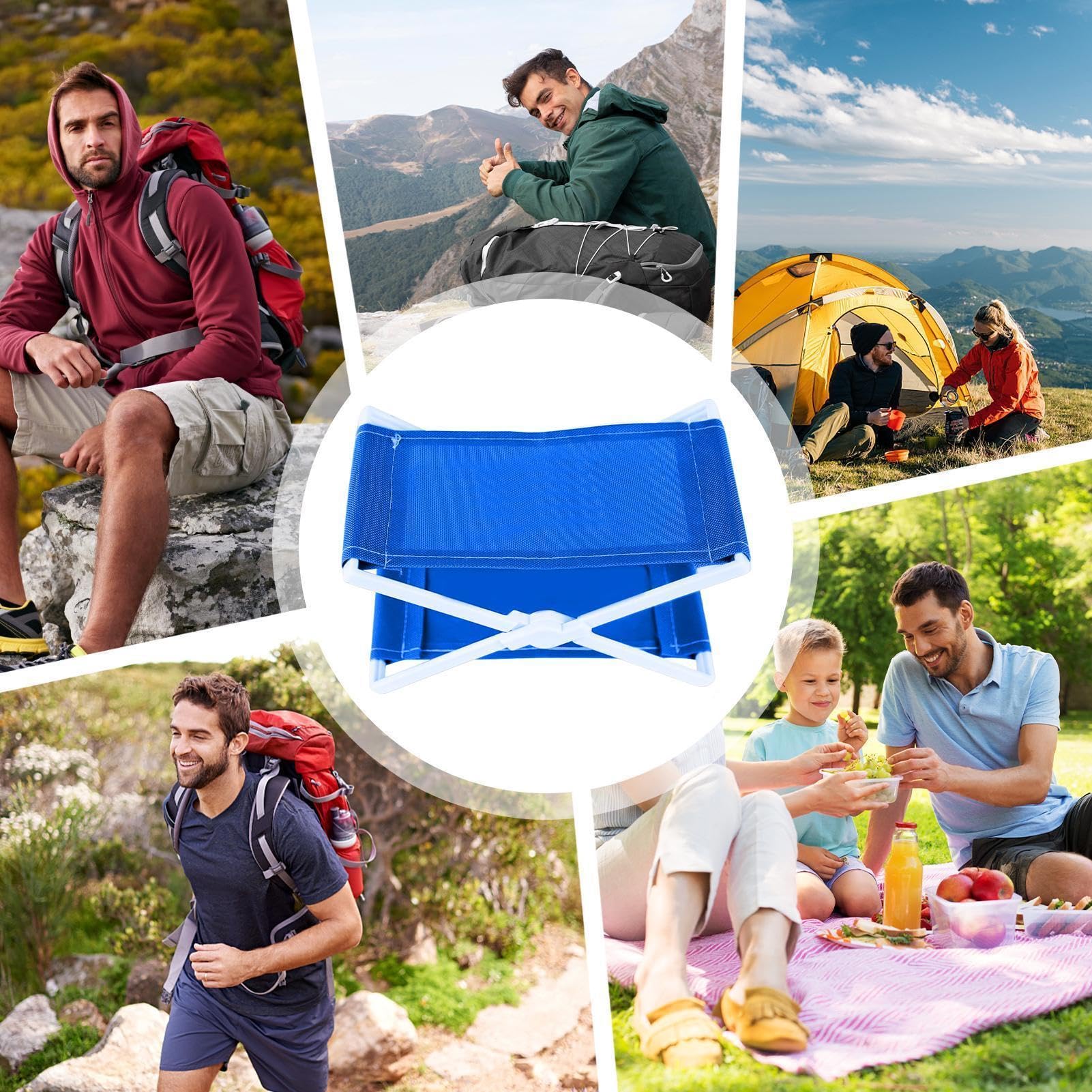 Cuscino per sedia a sdraio, compatto, pieghevole, per escursionismo, picnic, 20 x 10 cm, in tessuto ABS, poggiatesta per sdraio da spiaggia, cuscino leggero per sabbia, tappetino portatile per esterni