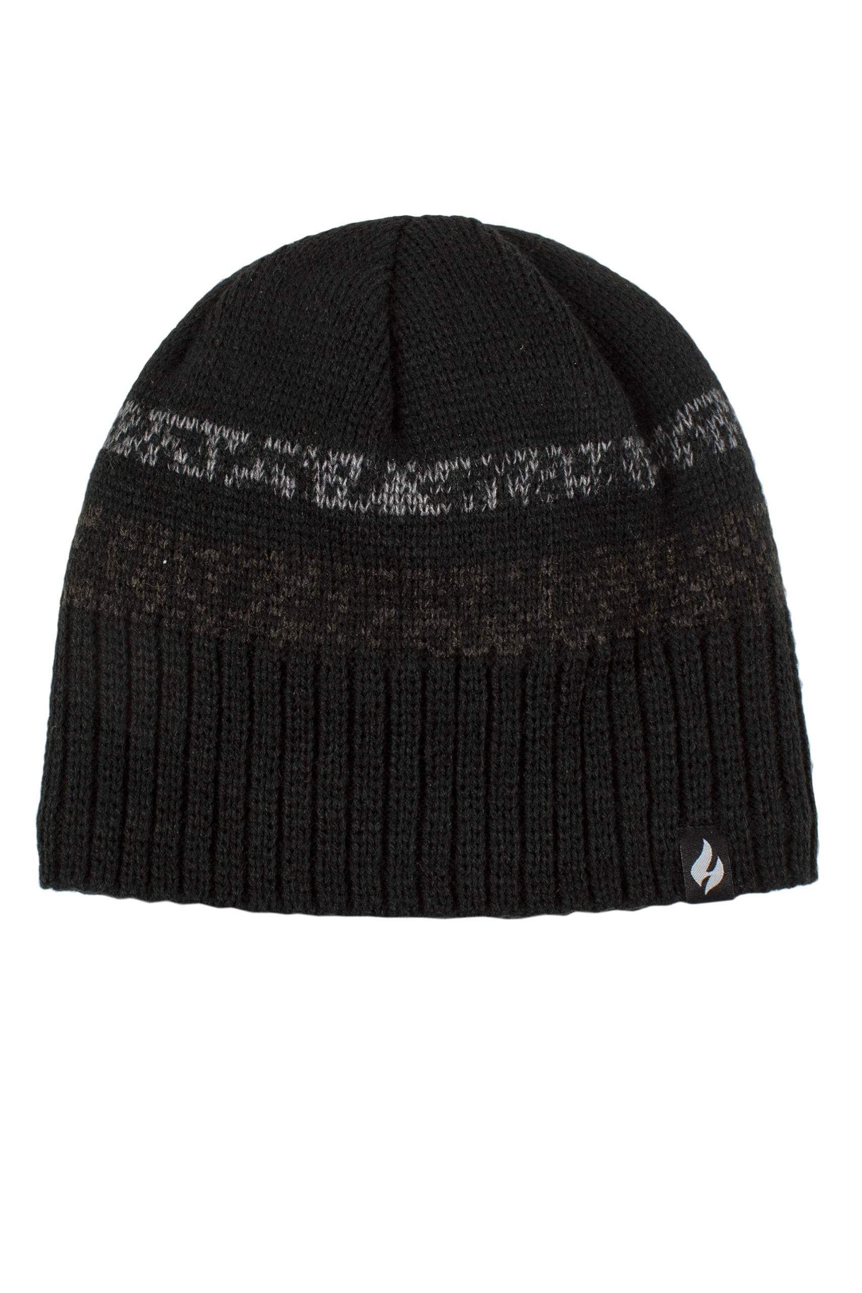 HEAT HOLDERS SOCKSHOP Mens Hat - 'Tromso', Striped, Patterned, Deep Rib, Outdoor, Walking, Thermal, Warm & Cosy 1 Pack One Size Black