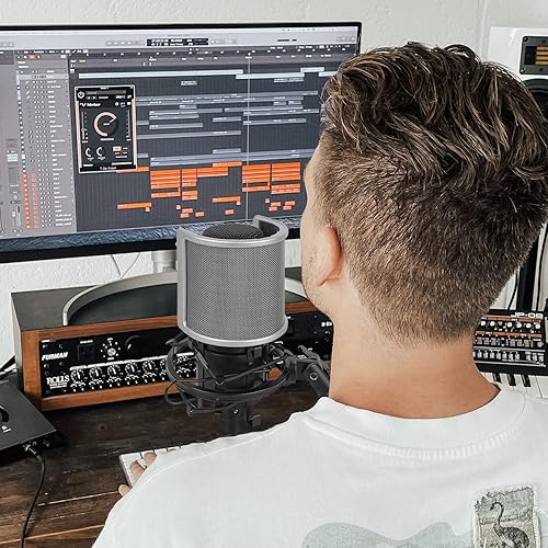 Miniatura 6 de Geekria Para Creators Mic - Filtro de metal Pop, cubierta del parabrisas con malla metálica y filtro de espuma, antipop compatible con