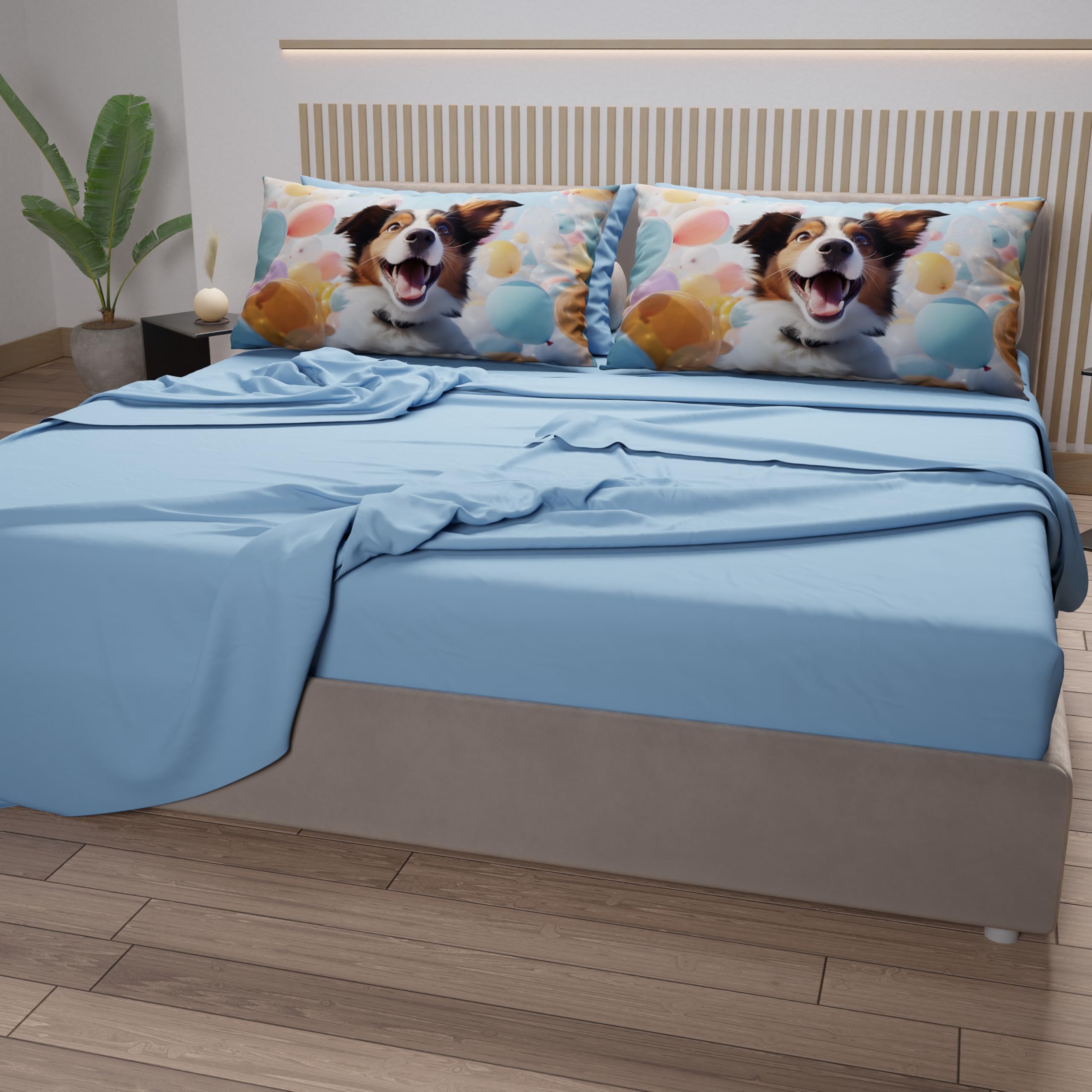 PETTI Artigiani Italiani, Animal Bed Linen with Dogs in Cotton with Pillowcases in Digital Print, Double Bed Sheet - Image 3