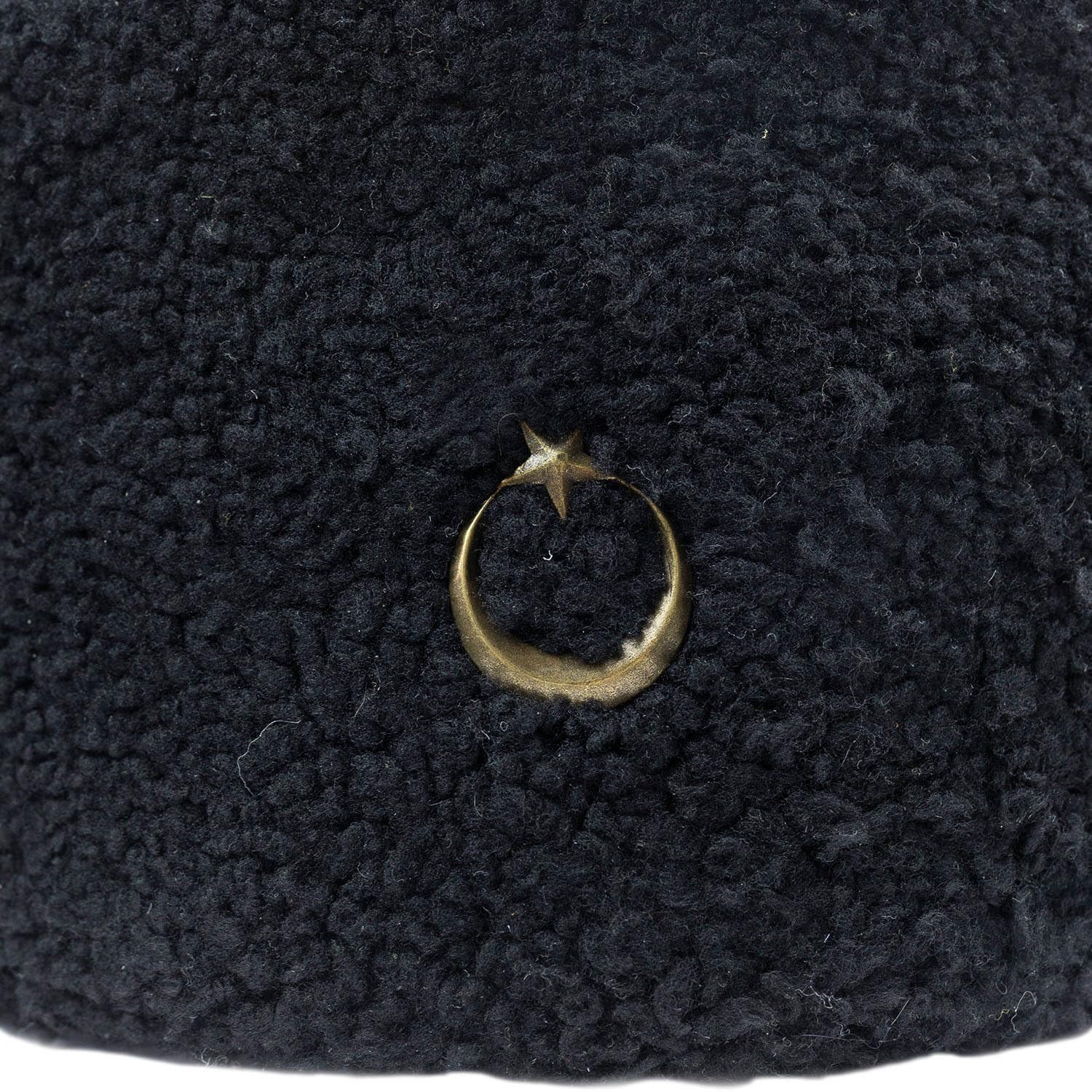 Atatürk Hat - Peau de mouton noire - Chapeau d'hiver - Chapeau en cuir fait main - Kalpak Anatolien - Crescent et étoile turques - Idée cadeau unique, Noir , XS