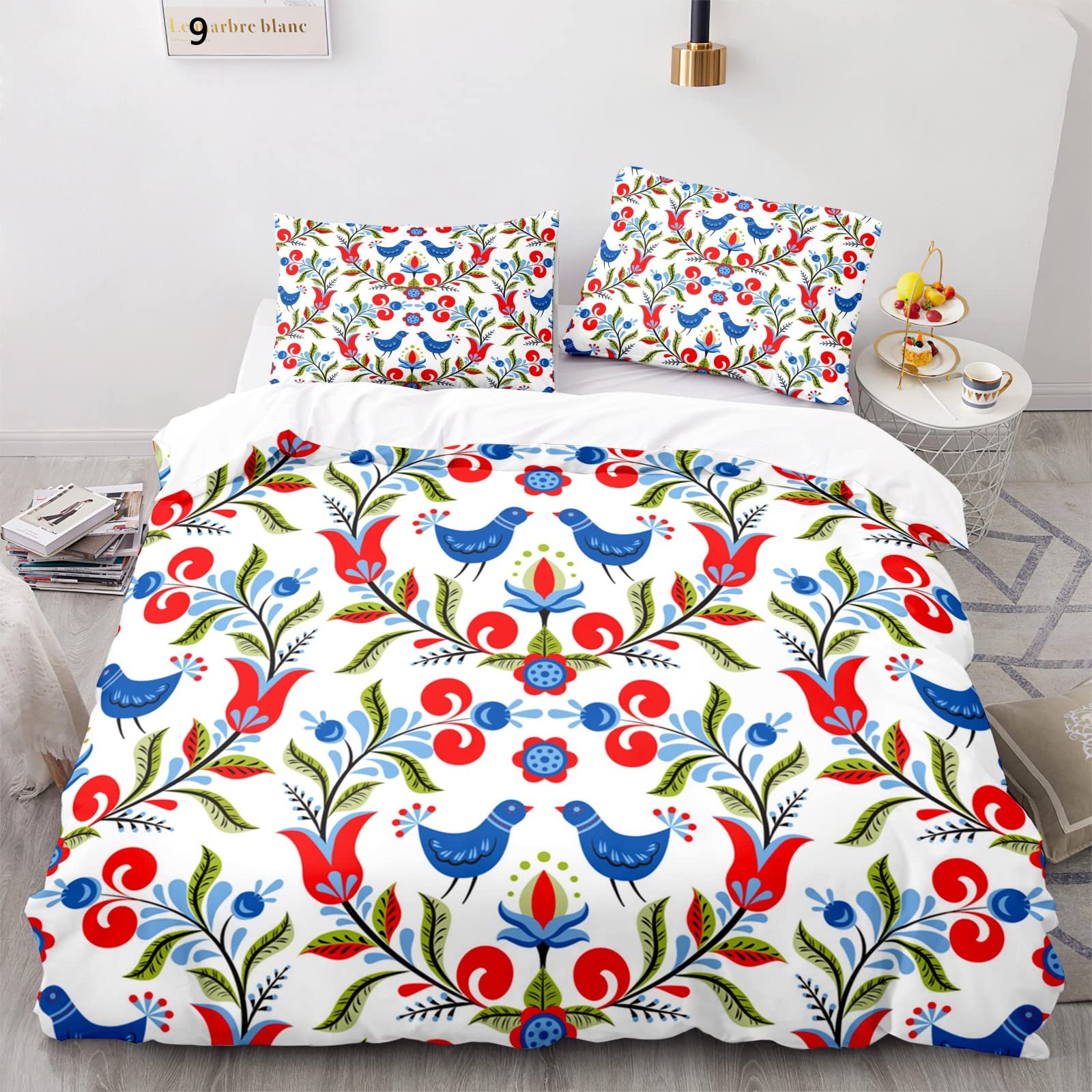 Microfibra Funda Nordica Cama 180 Invierno Nórdico Ropa De Cama 240X260Cm Lavable En La Lavadora con 2 Fundas De Almohada 40X75Cm Funda Nórdica 260X240
